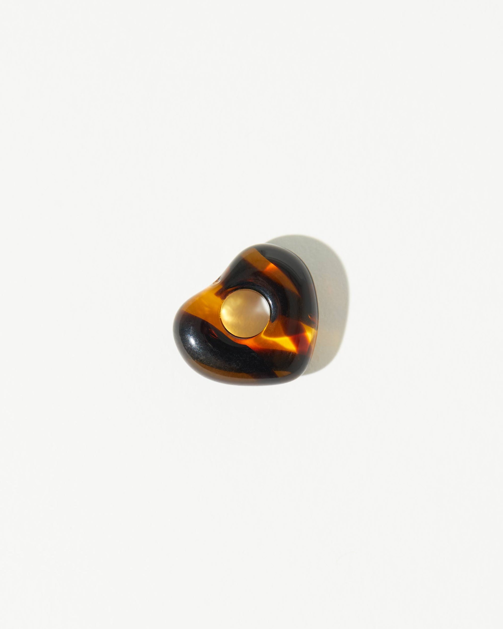 Tiger's eye Czech glass heart