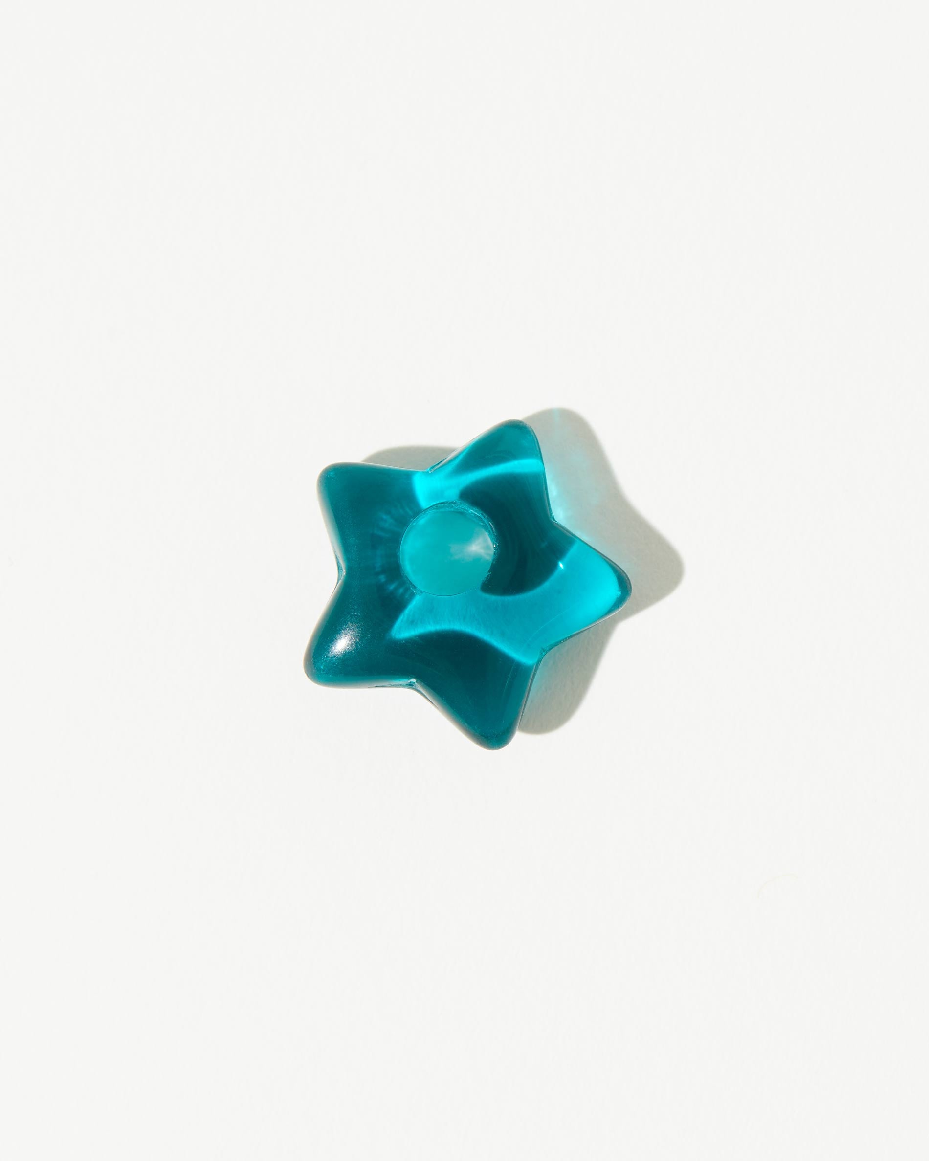 teal Czech glass star