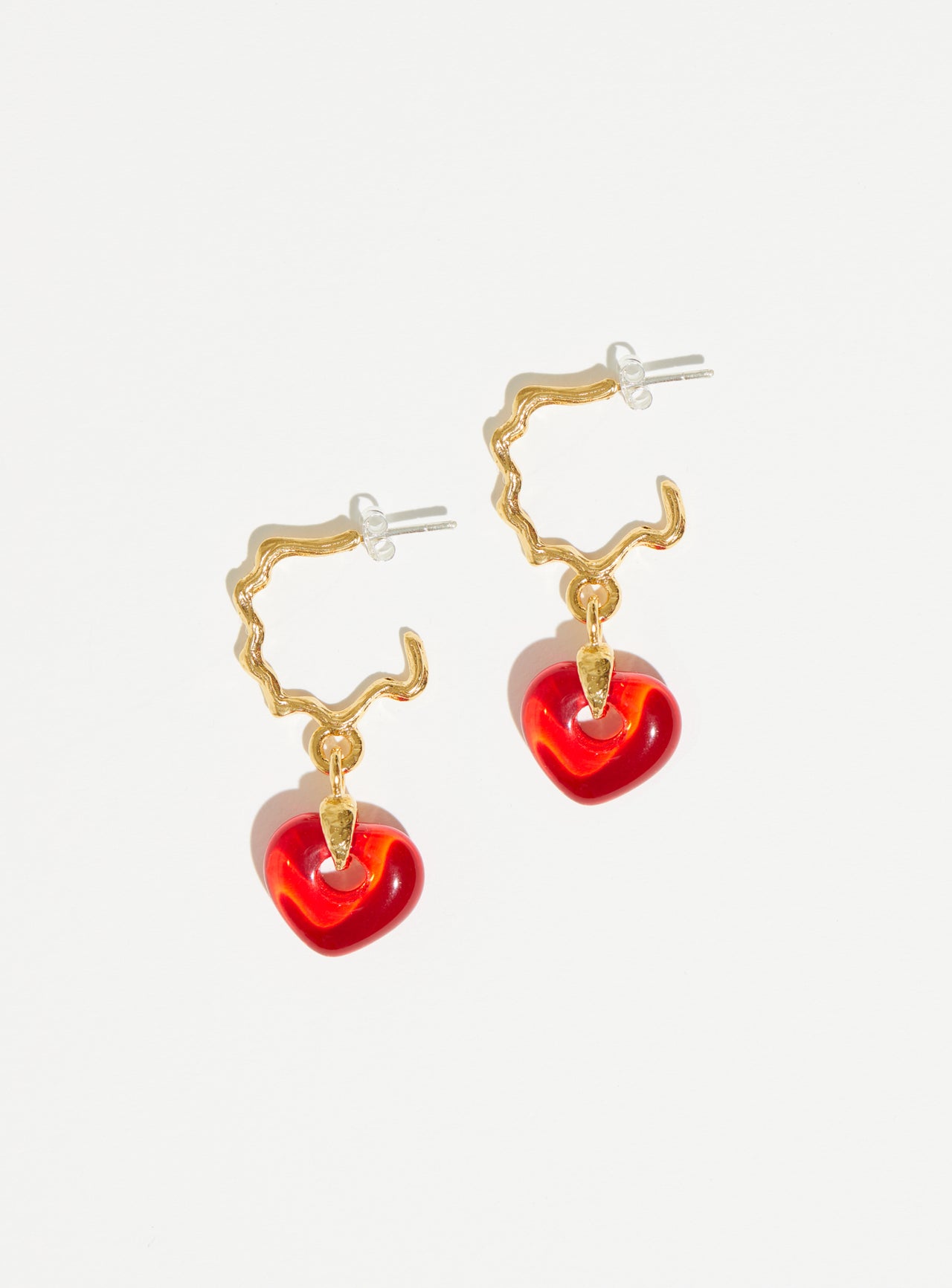 Juicy Wavy Hoops - Red Heart