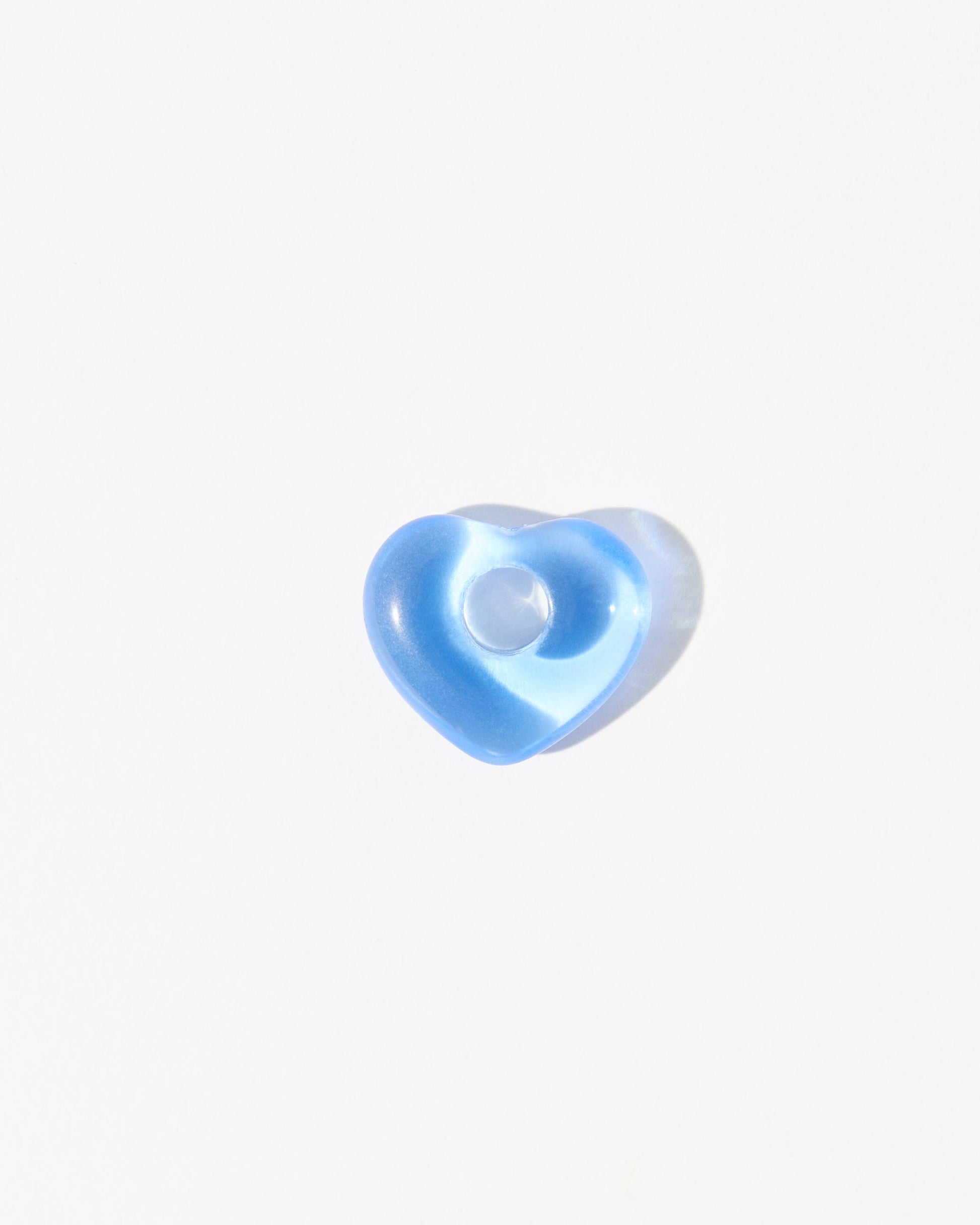 baby blue Czech glass heart