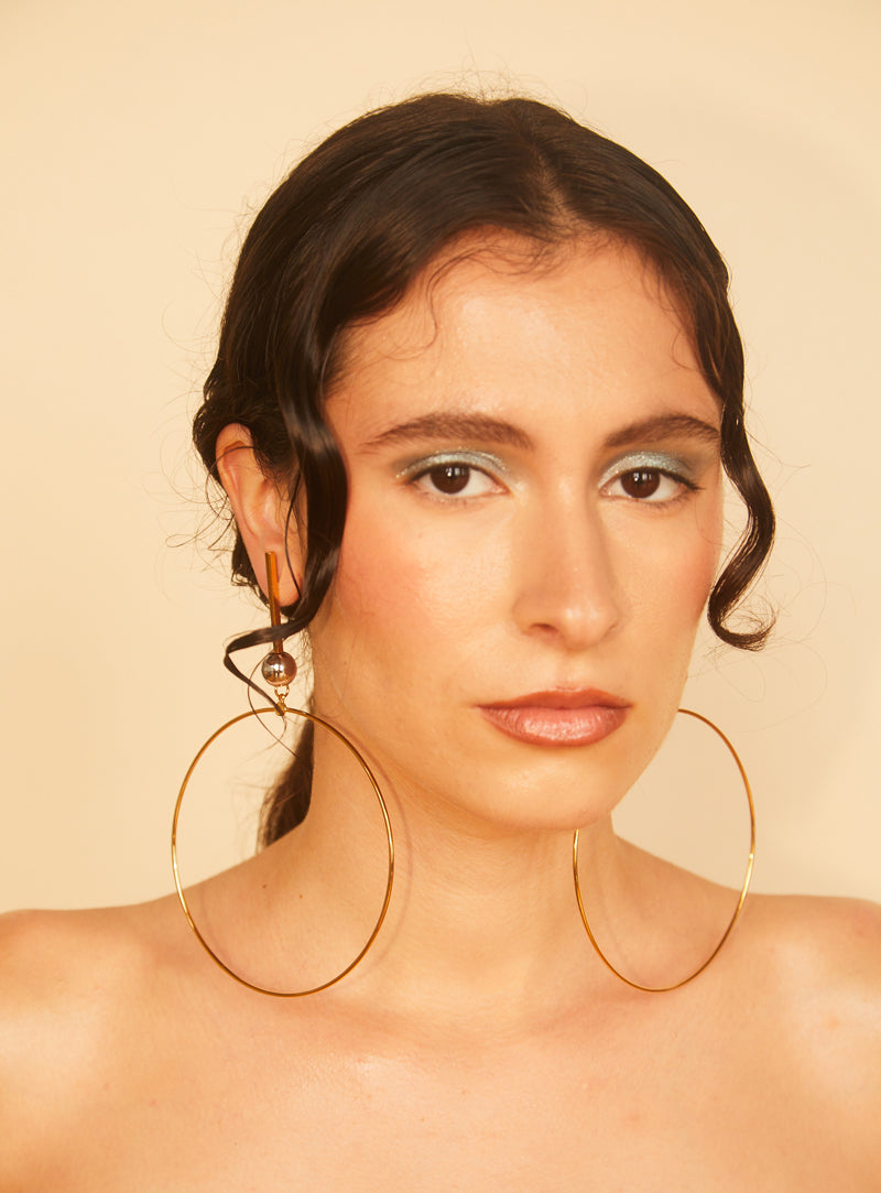 Gold and silver oversized hoop earrings