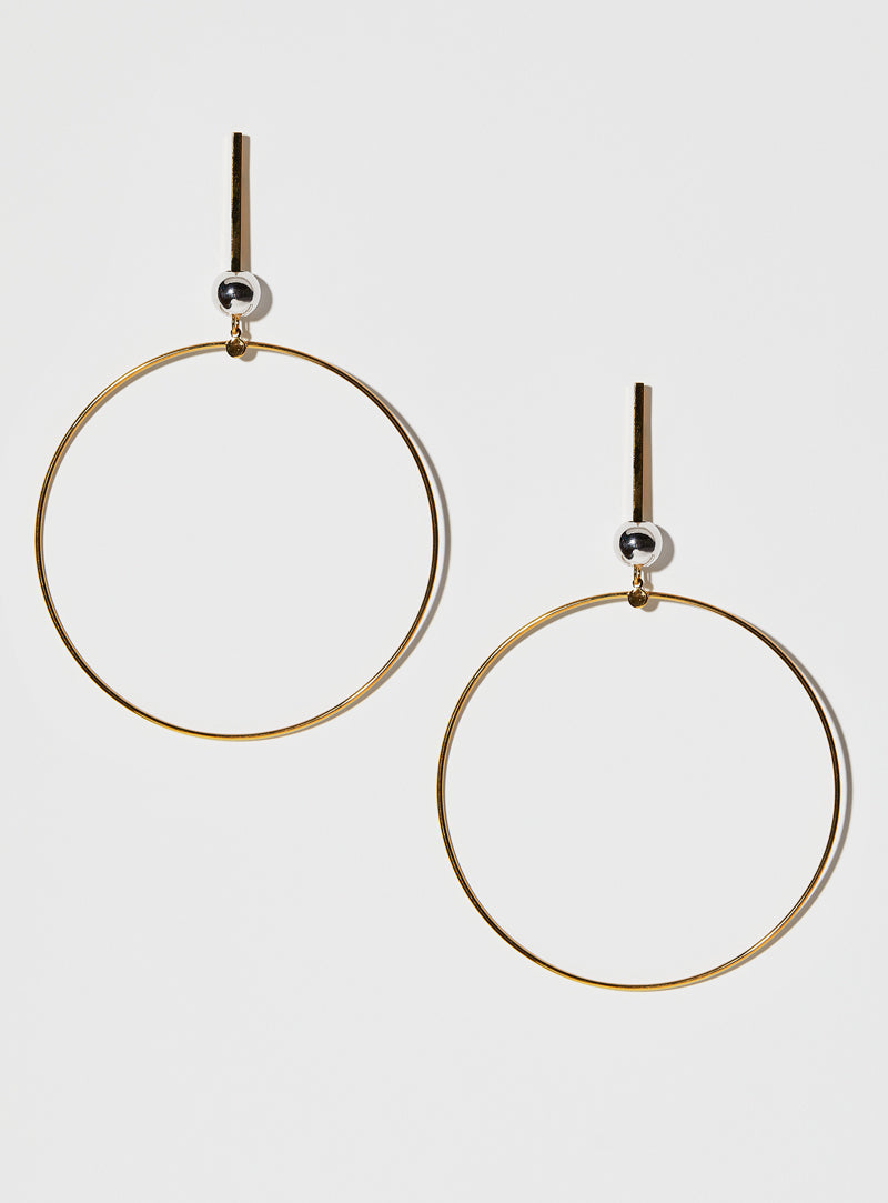 Gold and silver oversized hoop earrings