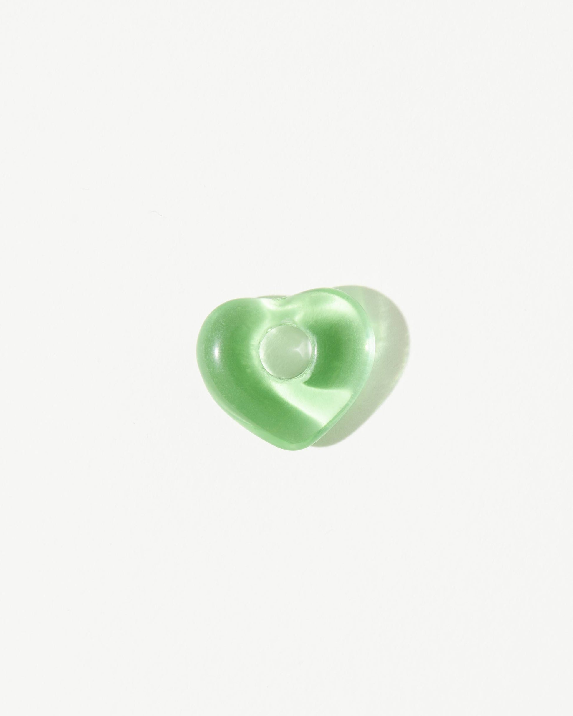 mint Czech glass heart