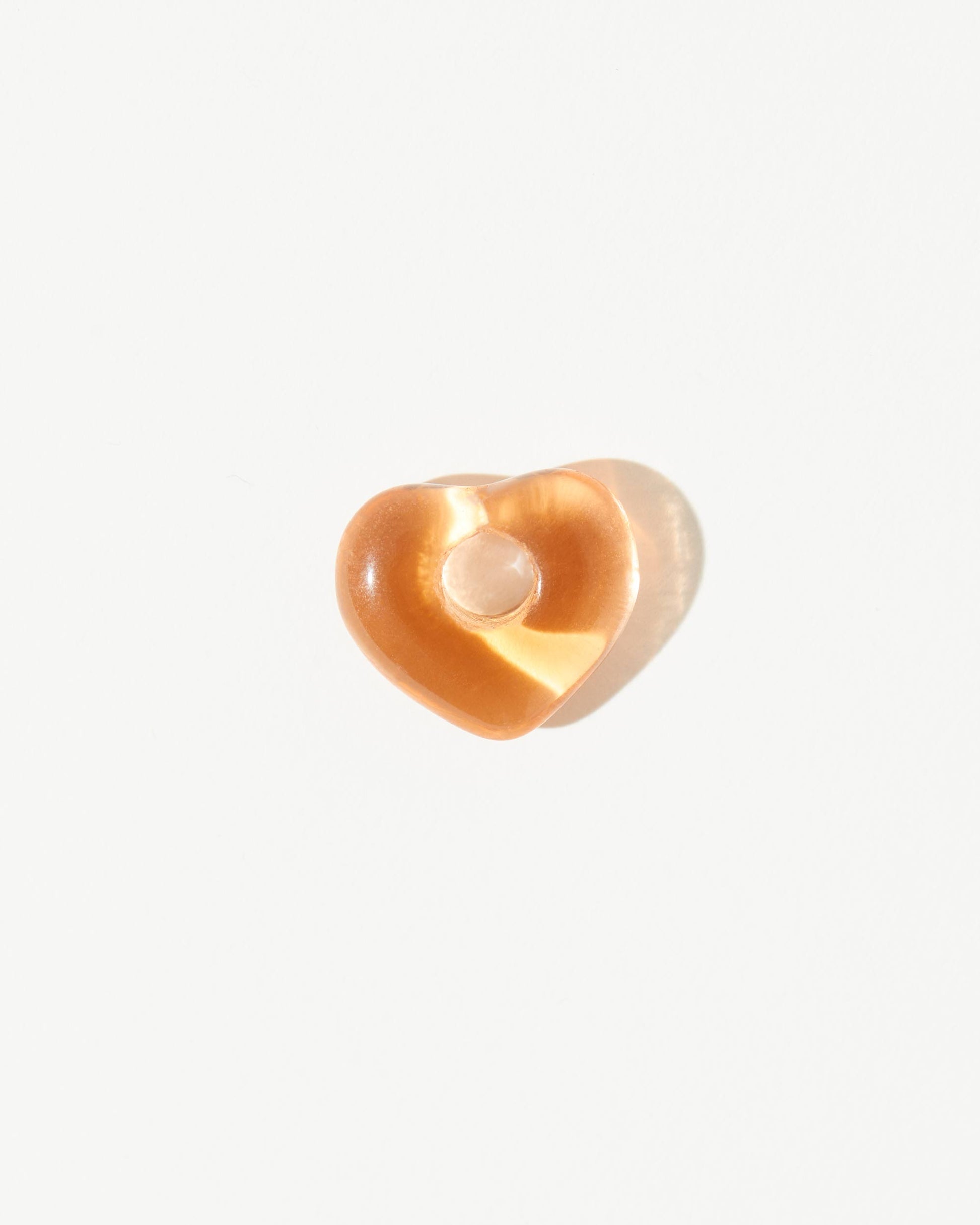 peach Czech glass heart