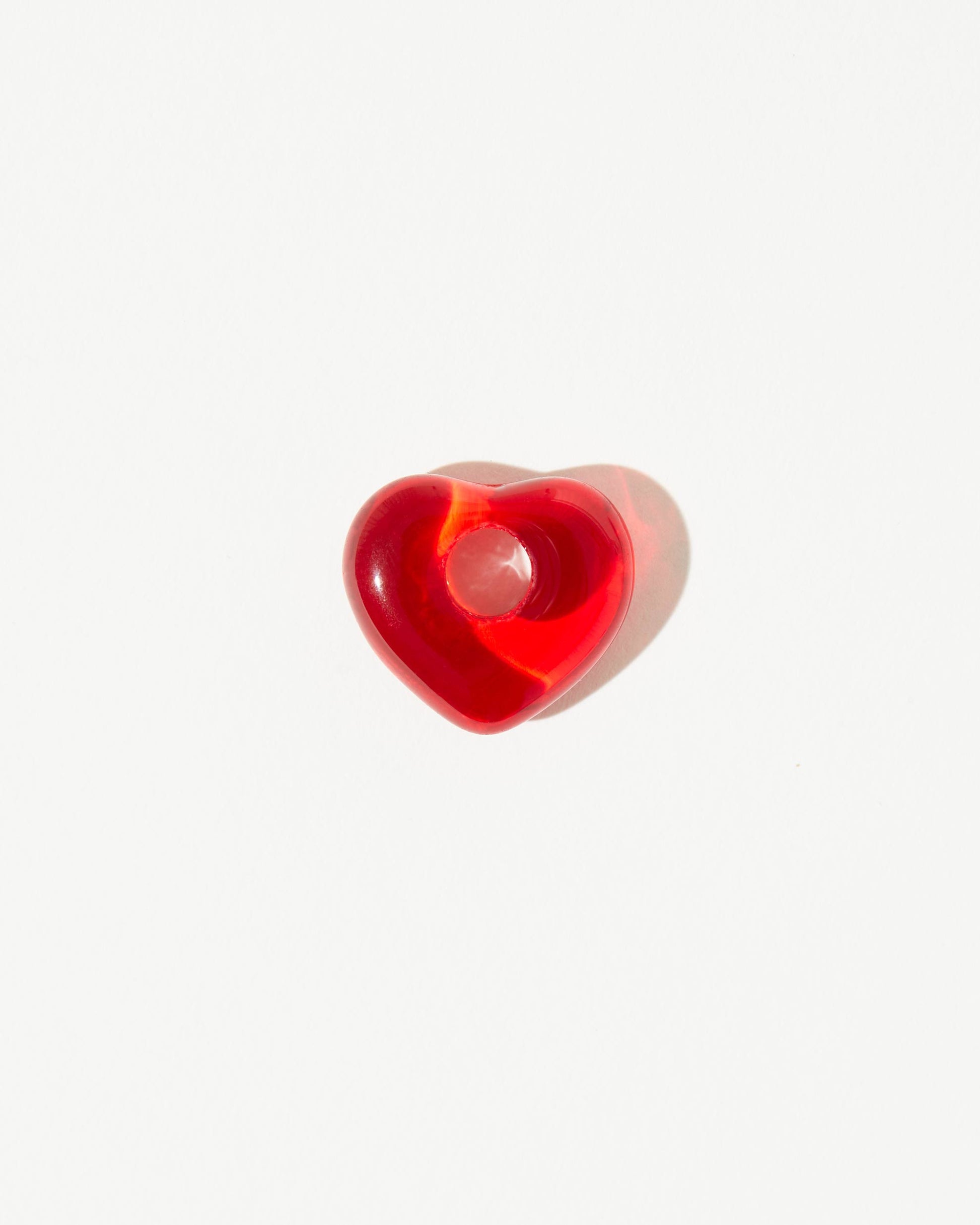 red Czech glass heart