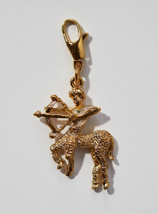 Sagittarius pendant in gold with swivel clasp