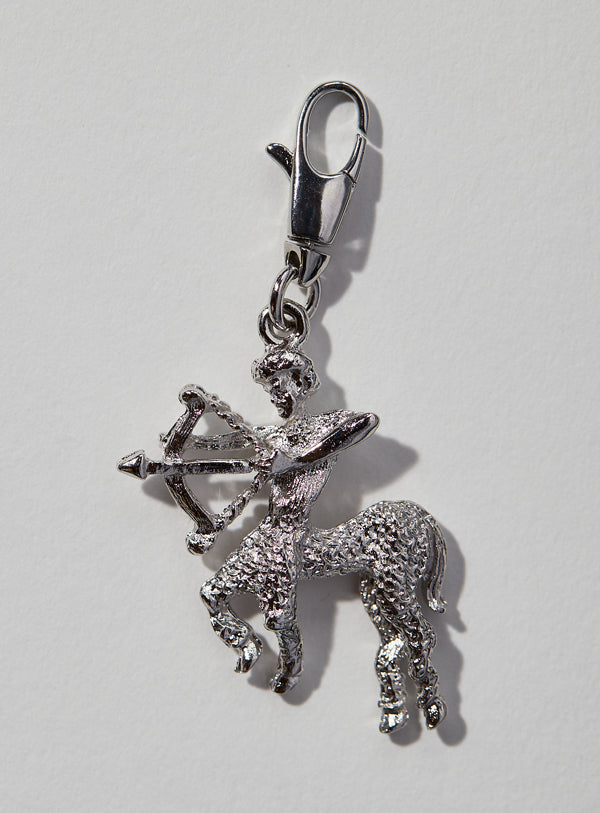 Sagittarius zodiac pendant in silver with lobster clasp