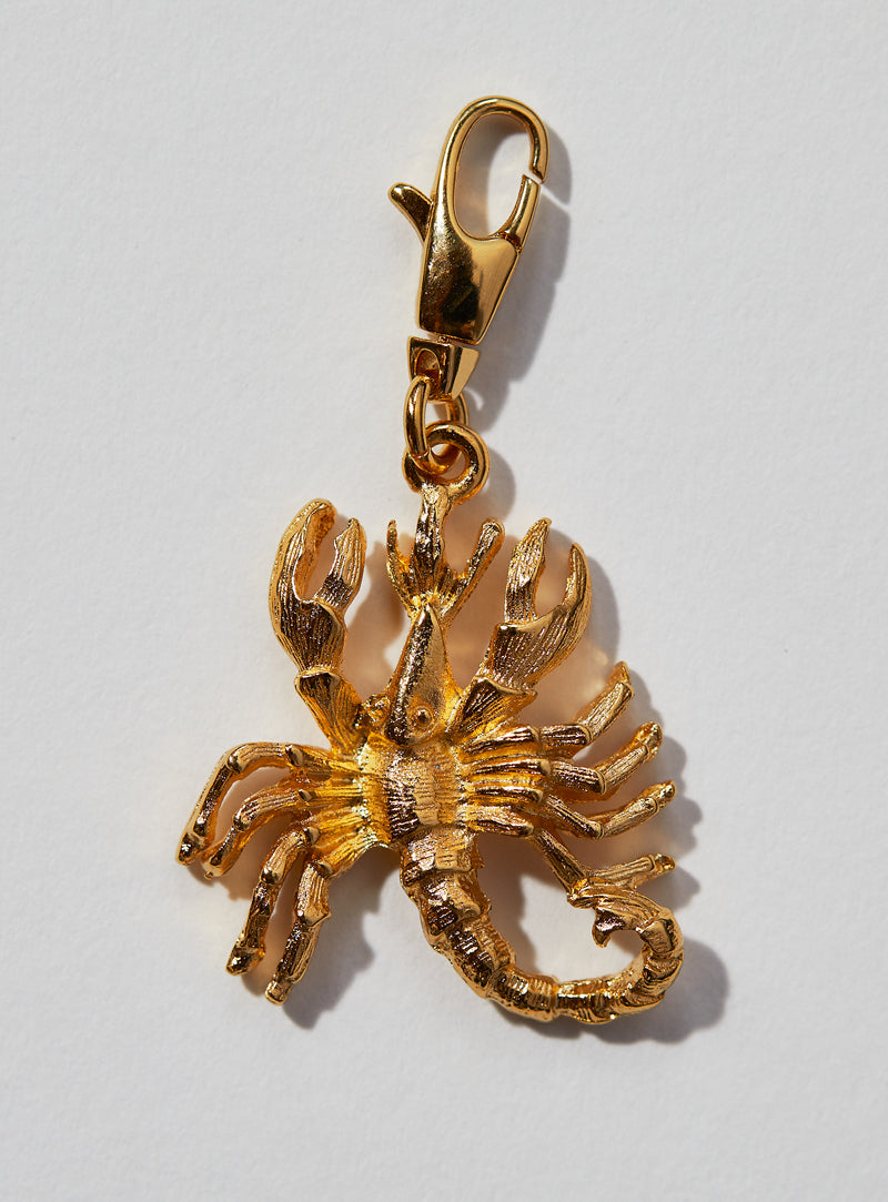 gold scorpio zodiac pendant with lobster clasp