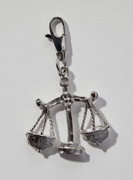 Three dimensional Libra zodiac pendant in gold or silver with lobster clasp