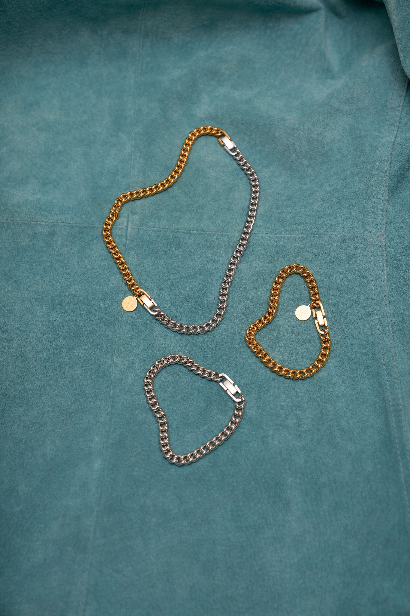 2Tone Curb-Convert Bracelet/Necklace